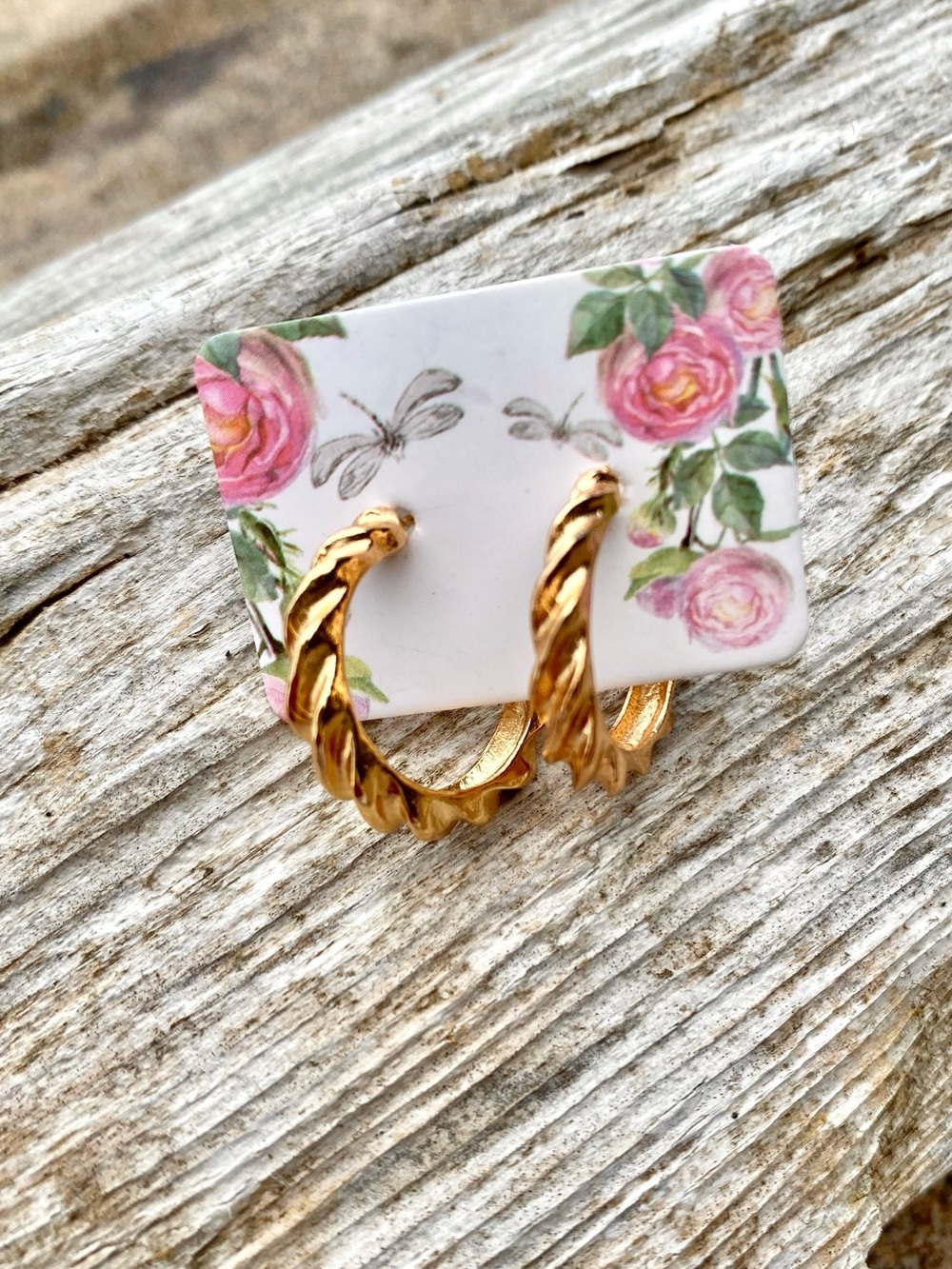 Trendy gold twisted boho hoop w resort bacay vibe